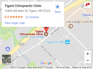 Tigard Chiropractic Map